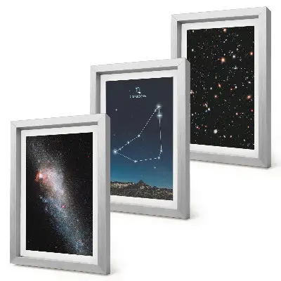 Bak csillagkép galaxis és csillagok keretezett triptichon