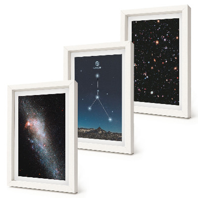 Modern keretezett kép szett Űr a galaxissal, a Rák csillagképével és a csillagokkal