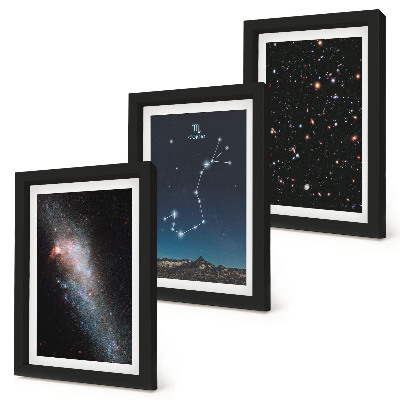 Modern keretezett kép szett Galaxisok kozmikus tájképei és a Skorpió csillagkép