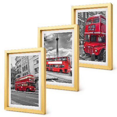 Keretezett triptichon Piros buszok London városi tájában