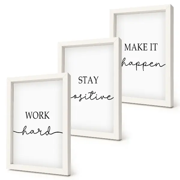 Modern keretezett kép szett minimalista inspiráló motivációs idézetekkel