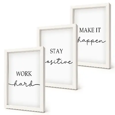 Modern keretezett kép szett minimalista inspiráló motivációs idézetekkel