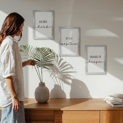 Modern keretezett kép szett Minimalista motivációs idézetek, amelyek inspirálnak