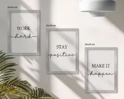 Modern keretezett kép szett minimalista inspiráló motivációs idézetekkel
