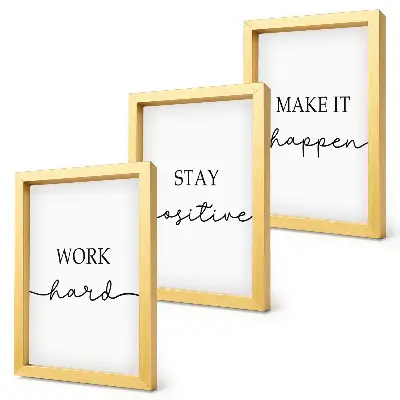 Modern keretezett kép szett minimalista inspiráló motivációs idézetekkel