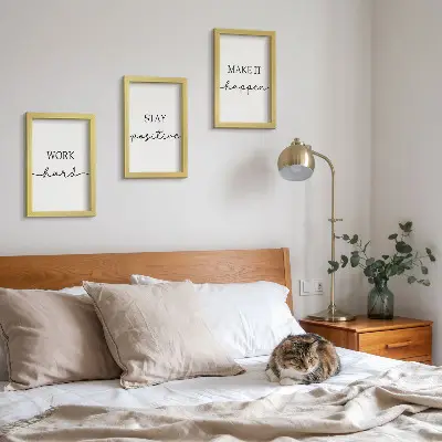 Modern keretezett kép szett minimalista inspiráló motivációs idézetekkel