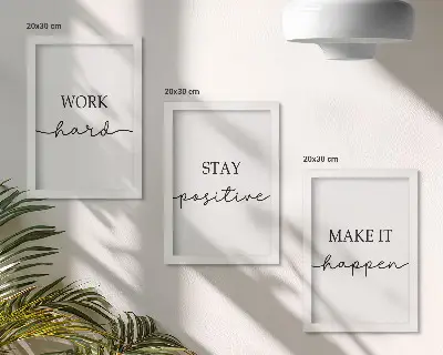 Modern keretezett kép szett minimalista inspiráló motivációs idézetekkel