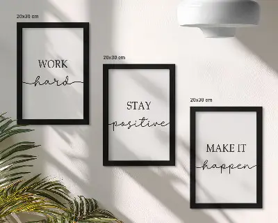 Modern keretezett kép szett minimalista inspiráló motivációs idézetekkel