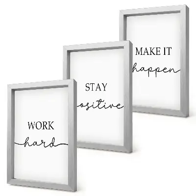 Modern keretezett kép szett minimalista inspiráló motivációs idézetekkel