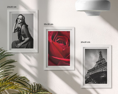 Keretezett triptichon Párizsi nő rózsaszín szemüveggel és az Eiffel-torony