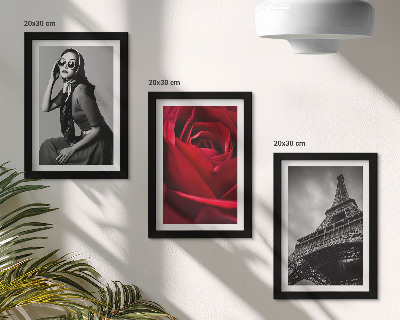 Keretezett triptichon Párizsi nő rózsaszín szemüveggel és az Eiffel-torony