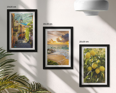 Keretezett triptichon Festői utcák, tenger, strand és citrusfák