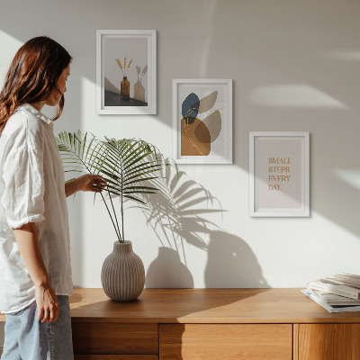 Keretezett triptichon Absztrakt formák és természetes kiegészítők