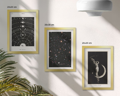 Keretezett triptichon Naprendszer galaxis éjszakai alak a Holdon