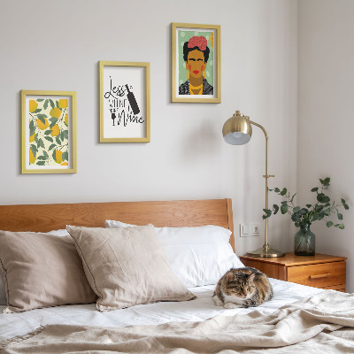 Modern keretezett kép szett Citromos szlogen a Frida Kahlo borportréjáról