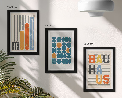 Keretezett triptichon Geometrikus mintás plakátok Bauhaus stílusban