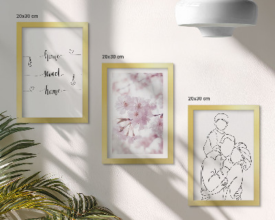 Modern keretezett kép szett Virágok és család minimalista dizájnban