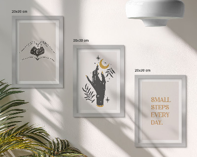 Modern keretezett kép szett Minimalista illusztrációk, amelyek bohém szöveget inspirálnak