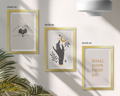 Modern keretezett kép szett Minimalista illusztrációk, amelyek bohém szöveget inspirálnak
