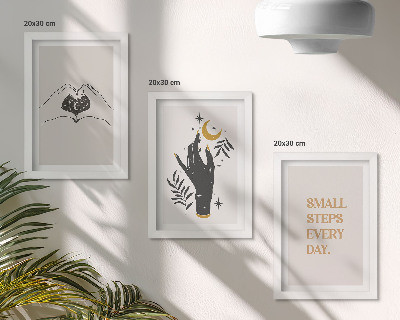 Modern keretezett kép szett Minimalista illusztrációk, amelyek bohém szöveget inspirálnak
