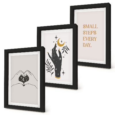 Modern keretezett kép szett Minimalista illusztrációk, amelyek bohém szöveget inspirálnak