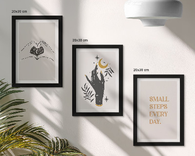 Modern keretezett kép szett Minimalista illusztrációk, amelyek bohém szöveget inspirálnak