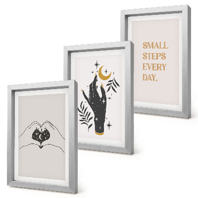 Modern keretezett kép szett Minimalista illusztrációk, amelyek bohém szöveget inspirálnak