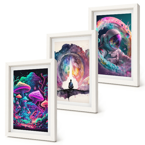 Keretezett triptichon Színes illusztrációk fantasy stílusban