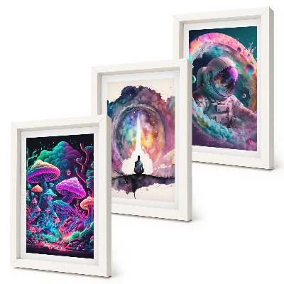 Keretezett triptichon Színes illusztrációk fantasy stílusban