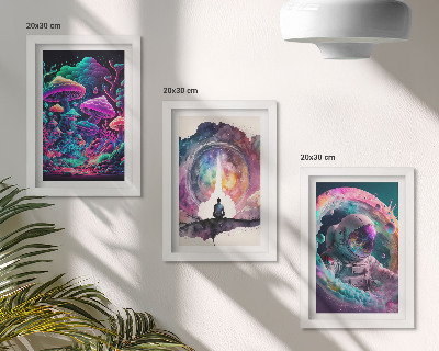 Keretezett triptichon Színes illusztrációk fantasy stílusban