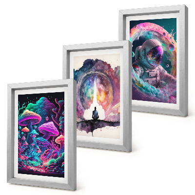 Keretezett triptichon Színes illusztrációk fantasy stílusban
