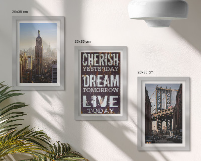 Modern keretezett kép szett New York-i tájképek inspiráló idézettel