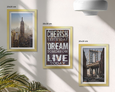 Modern keretezett kép szett New York-i tájképek inspiráló idézettel