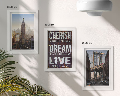 Modern keretezett kép szett New York-i tájképek inspiráló idézettel