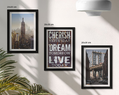 Modern keretezett kép szett New York-i tájképek inspiráló idézettel