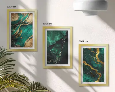 Elegáns absztrakt kőmintás triptichon keretezett háromrészes falikép