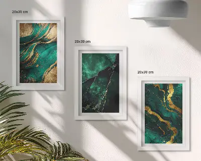 Elegáns absztrakt kőmintás triptichon keretezett háromrészes falikép