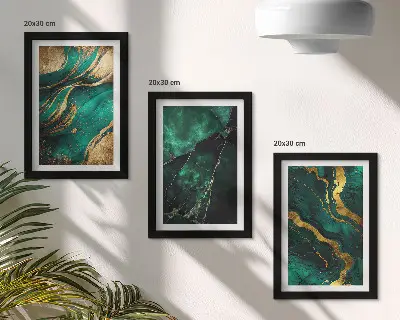 Elegáns absztrakt kőmintás triptichon keretezett háromrészes falikép