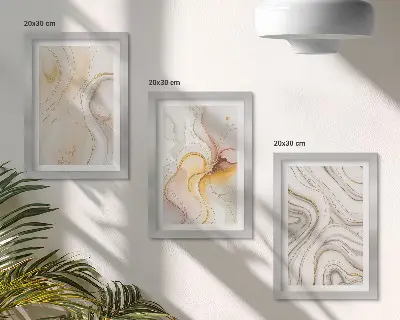 Modern keretezett kép szett absztrakt meleg mintás elegáns motívumokkal