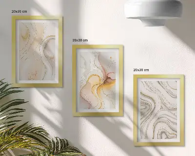 Modern keretezett kép szett absztrakt meleg mintás elegáns motívumokkal
