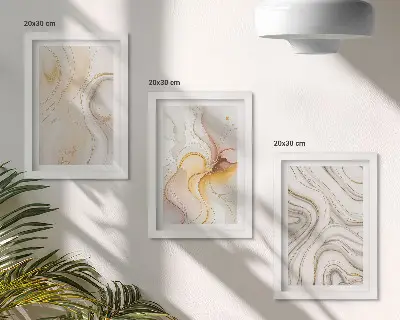 Modern keretezett kép szett absztrakt meleg mintás elegáns motívumokkal