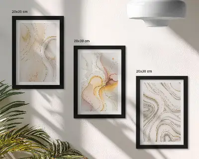 Modern keretezett kép szett absztrakt meleg mintás elegáns motívumokkal
