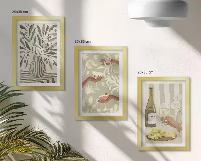 Olajfavirágok és rusztikus koktélok modern keretezett képszett