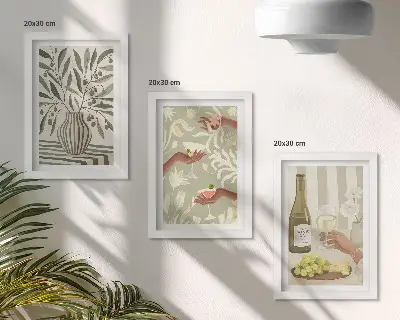 Olajfavirágok és rusztikus koktélok modern keretezett képszett
