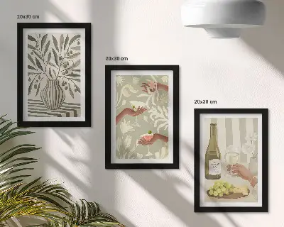Olajfavirágok és rusztikus koktélok modern keretezett képszett