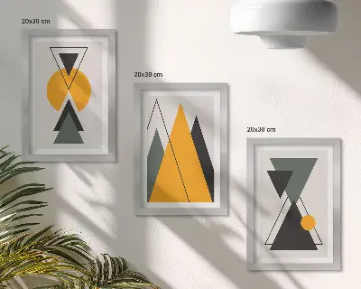 Absztrakt geometriai alakzatok modern keretezett kép szett