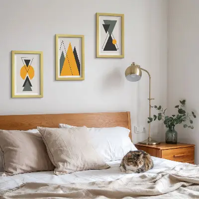 Absztrakt geometriai alakzatok modern keretezett kép szett