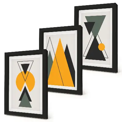 Absztrakt geometriai alakzatok modern keretezett kép szett