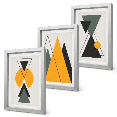 Absztrakt geometriai alakzatok modern keretezett kép szett