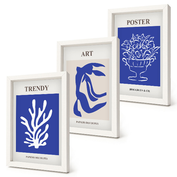 Modern keretezett kép szett Henri Matisse absztrakt művészeti plakátjai